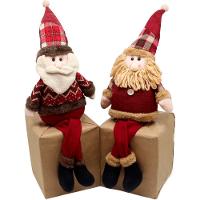 Dupla Bonecos Natalinos Papai Noel Com Pernas Moles De 60cm - 1