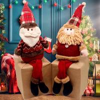 Dupla Bonecos Natalinos Papai Noel Com Pernas Moles De 60cm - 2
