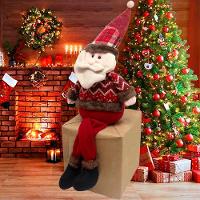 Decoração Boneco Papai Noel Natalino Com Pernas Moles 60cm - 2