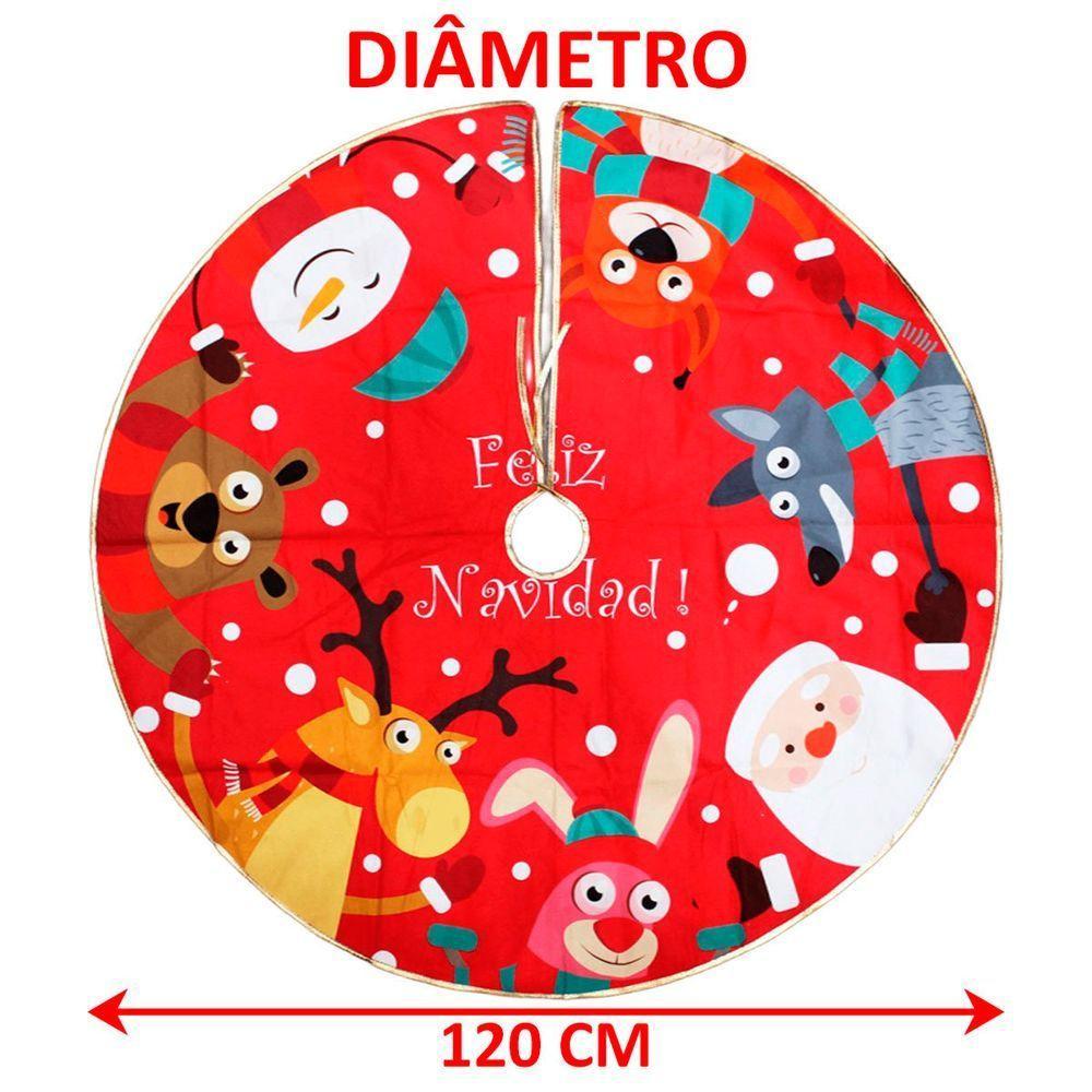 Saia De árvore Natal Temática Natalino Noel Rena Urso 120cm - 4