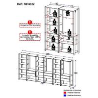 Guarda Roupas Closet Modulado 405cm 6 Peças Com 6 Gavetas E Cabideiros Multimóveis MP4322 Preto Madeirado