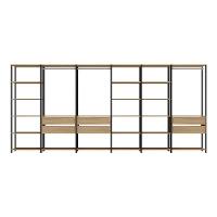 Guarda Roupas Closet Modulado 405cm 6 Peças Com 6 Gavetas E Cabideiros Multimóveis MP4322 Preto Madeirado - 6