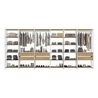 Guarda Roupas Closet Modulado 405cm 6 Peças Com 6 Gavetas E Cabideiros Multimóveis MP4322 Branco Madeirado - 5