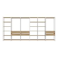 Guarda Roupas Closet Modulado 405cm 6 Peças Com 6 Gavetas E Cabideiros Multimóveis MP4322 Branco Madeirado - 6