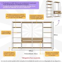 Guarda Roupas Closet Modulado 270cm 4 Peças Com 4 Gavetas E Cabideiros Multimóveis MP4321 Branco Madeirado - 3