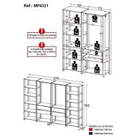 Guarda Roupas Closet Modulado 205cm 4 Peças Com 4 Gavetas E Cabideiros Multimóveis MP4321 Preto Madeirado