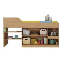 Cama Solteiro Multifuncional Para Colchão 188 X 78cm Com 2 Portas E Escrivaninha Multimóveis MP4230 Rustic Branco - 5