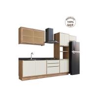 Cozinha Completa Versalis 6 Peças 2 Aéreos 2 Balcões 1 Paneleiro 1 Complemento C6p162 Freijó Cinza Argila Herval - 9