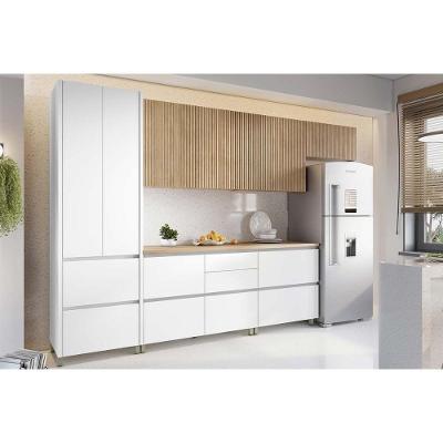 Cozinha Completa Rainha 10 Portas 7 Gavetas MDF 120cm Branco Nature