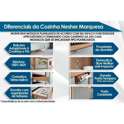 Cozinha Completa Rainha e Marquesa 5 Peças 2 Portas 2 Gavetas MDF 70cm Verde Nature