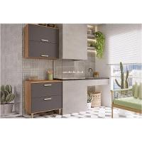 Cozinha Completa Bella 2 Peças 1 Aéreo 1 Balcão 80cm Freijó Titanium - 1