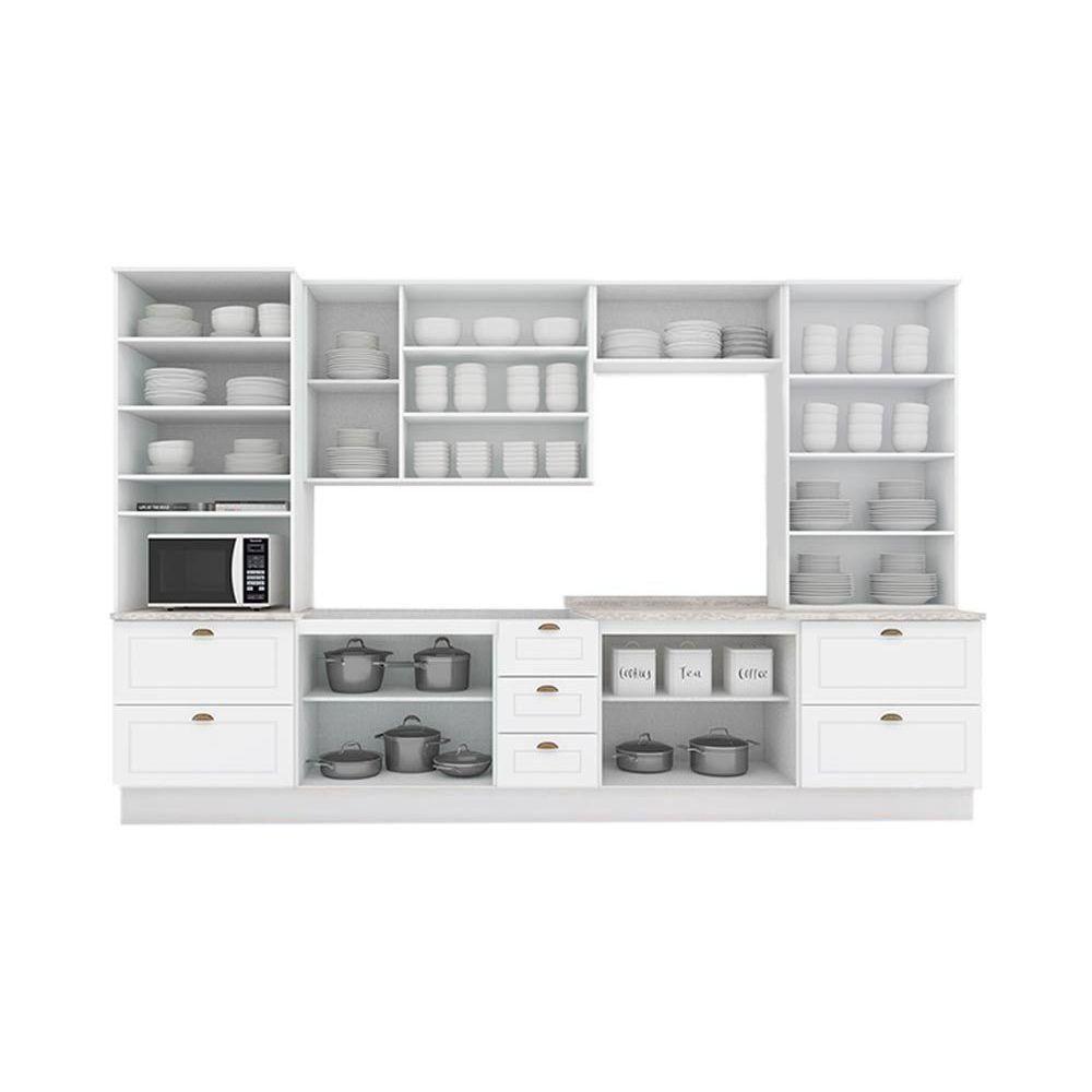 Cozinha Completa 7 Peças Americana 2 Aéreos 2 Balcões 2 Paneleiros 1 Complemento C5p66 Branco - 7