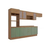 Cozinha Completa 8 Peças Botanic 3 Aéreos 2 Balcões 1 Paneleiro 2 Complementos M663 Nogueira Fendi - 5