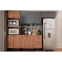 Cozinha Completa 4 Peças Alpha 2 Aéreos 1 Balcão 1 Torre Quente C4p73 Freijó Cinza - 1