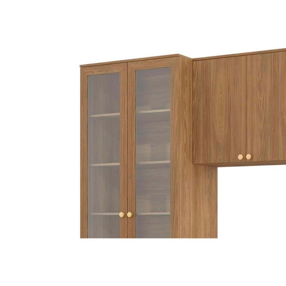 Cozinha Completa 4 Peças Botanic 1 Aéreo Balcão Cristaleira 1 Complemento M656 Nogueira Fendi - 6