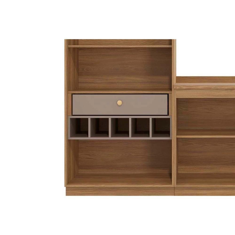 Cozinha Completa 4 Peças Botanic 1 Aéreo Balcão Cristaleira 1 Complemento M656 Nogueira Fendi - 8