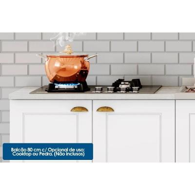 Cozinha Completa 4 Peças Americana Cz126 MDF 7 Portas 3 Gavetas 120cm Branco