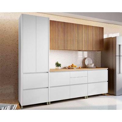 Cozinha Completa 5 Peças Rainha Gourmet MDF 5 Portas 5 Gavetas 120cm Branco Natural
