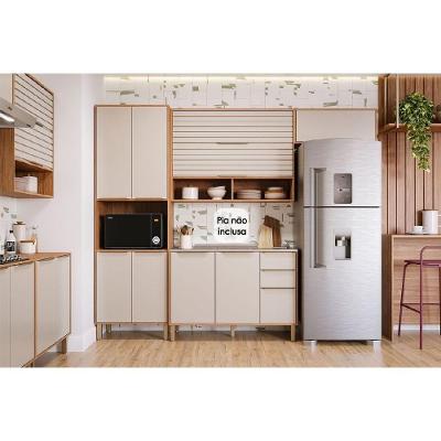 Cozinha Completa 4 Peças Esplêndida 2 Aéreos 1 Balcão 1 Torre Quente C4p182 Freijó Off White