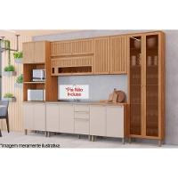 Cozinha Completa 7 Peças Requinte 2 Aéreos 2 Balcões 2 Paneleiros 1 Complemento Cz104 Nature Areia - 1