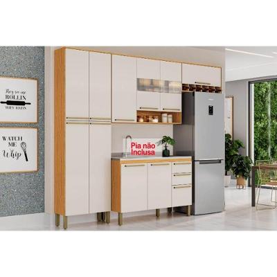 Kit de Cozinha Completa Nápoli Prime 3 Portas 2 Gavetas MDF 120cm Branco para Planejamento