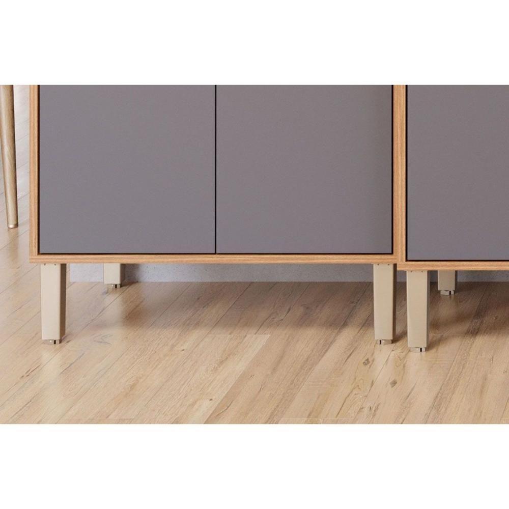 Cozinha Completa 5 Peças Divina 2 Aéreos 2 Balcões 1 Torre Quente C5p187 Freijó Titanium - 6