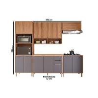 Cozinha Completa 5 Peças Divina 2 Aéreos 2 Balcões 1 Torre Quente C5p187 Freijó Titanium - 3