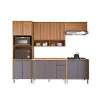 Cozinha Completa 5 Peças Divina 2 Aéreos 2 Balcões 1 Torre Quente C5p187 Freijó Titanium - 5