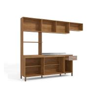 Cozinha Completa 4 Peças L780a 2 Aéreos 1 Balcão 1 Paneleiro Sem Tampo Nogueira Fendi - 3