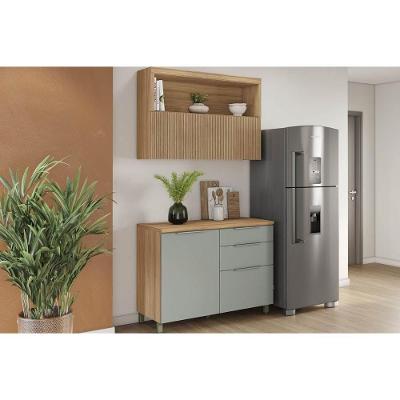 Kit de Cozinha Completa Marquesa 4 Portas 7 Gavetas MDF 120cm Verde