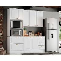 Cozinha Completa 4 Peças Americana 1 Aéreo Balcão 1 Paneleiro 1 Complemento Cz125 Branco - 1