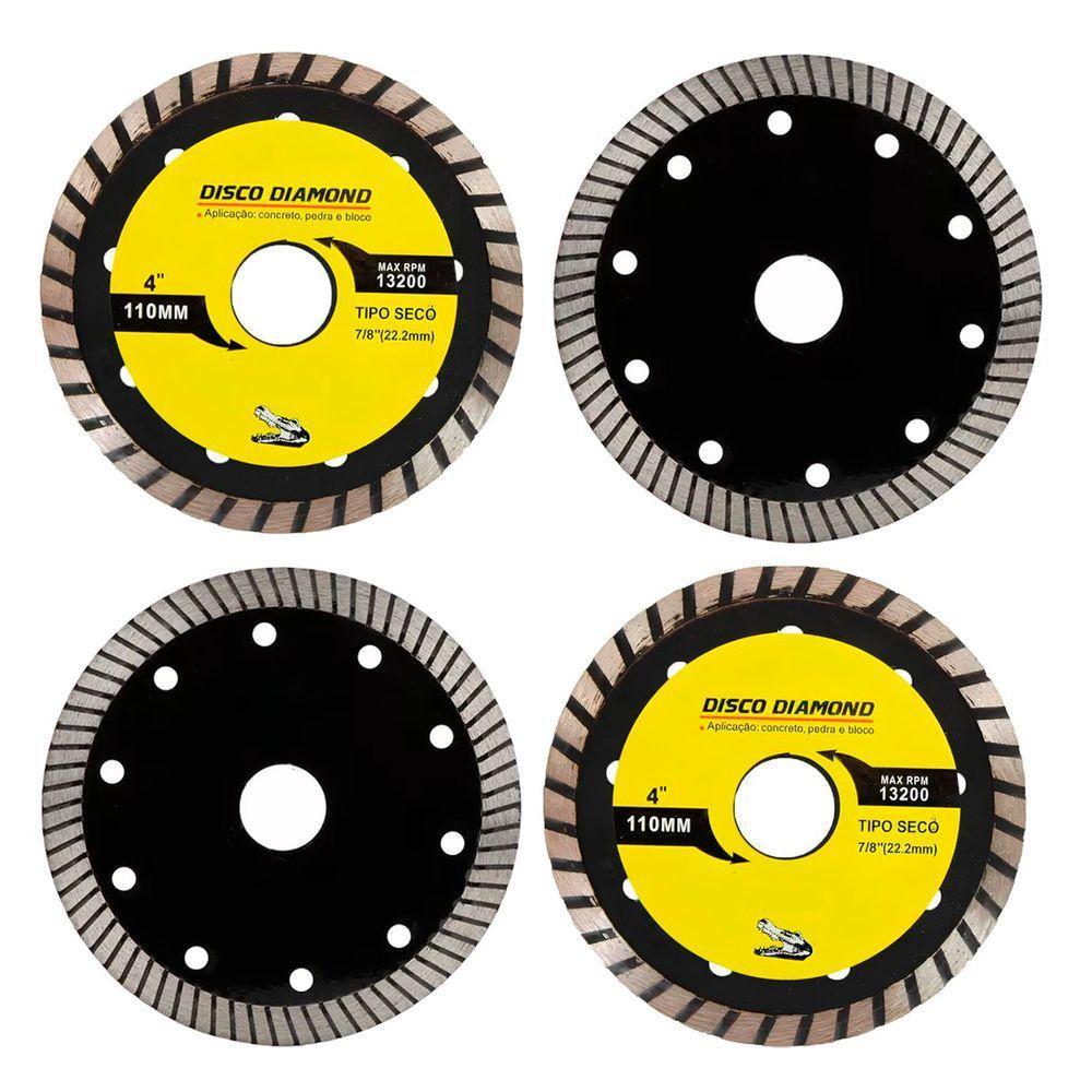 Kit 4 Disco Serra Circular Lâmina 110mm Mármore Concreto - 1