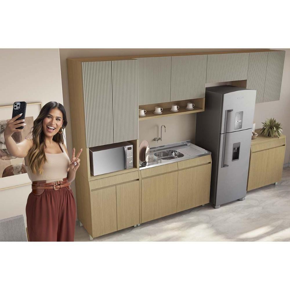 Cozinha Completa 6 Peças Simone Mendes 3 Aéreos 2 Balcões 1 Paneleiro C6p90 Carvalho Cinza - 7