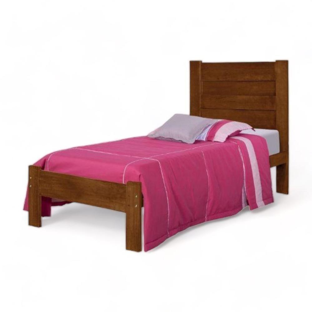 Cama Lara Solteiro Castanho Com Colchão Atraente - 3