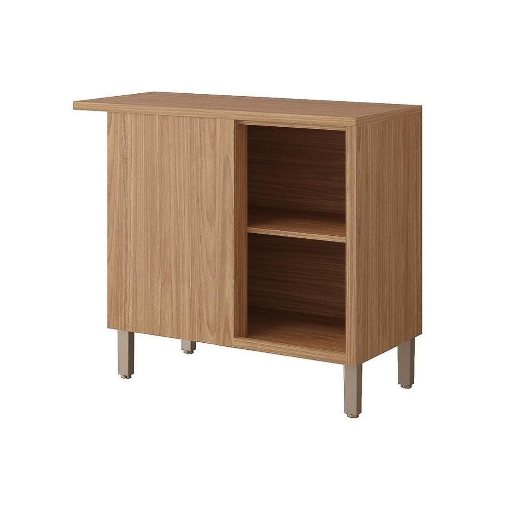 Módulo Cozinha Mgm Eloise Balcão C- Tampo Nicho De Canto C- 1 Porta 92cm Freijo-titanium-mgm - 4