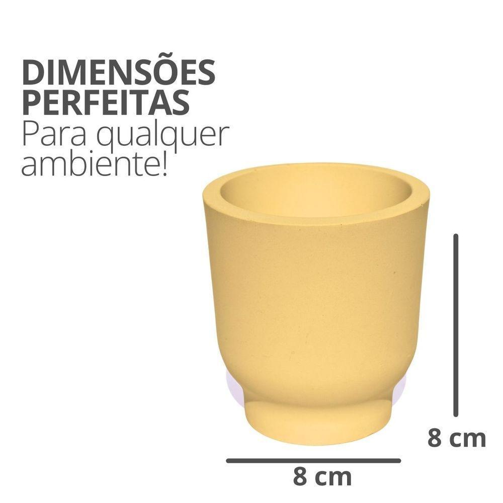 Vaso Decorativo Garrafa Invertida Lisa 8cm Cimento Artesanal Amarelo - 2