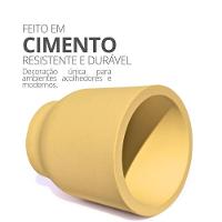 Vaso Decorativo Garrafa Invertida Lisa 8cm Cimento Artesanal Amarelo - 3