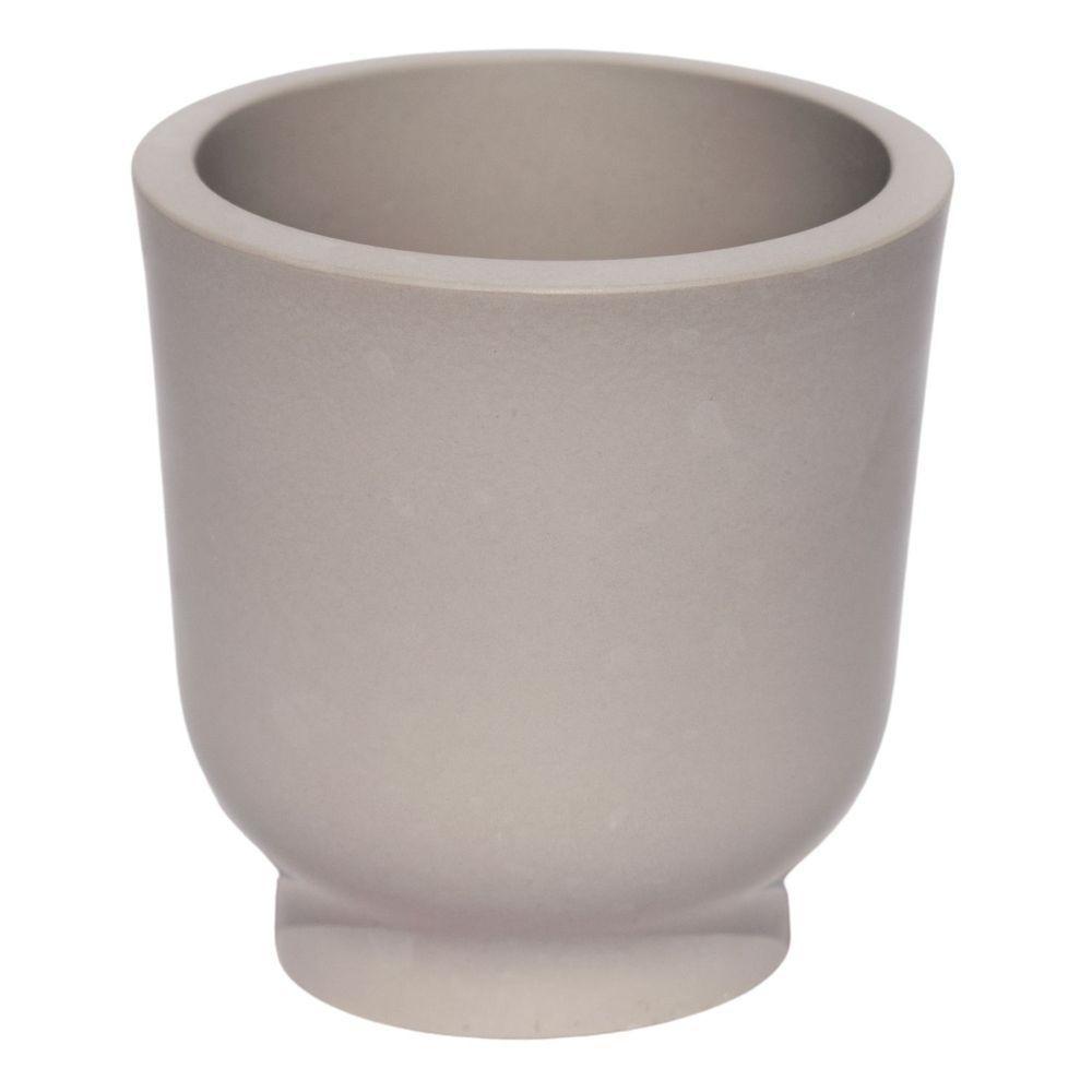 Vaso Decorativo Garrafa Invertida Lisa 9,5cm Em Cimento Artesanal Cinza - 1