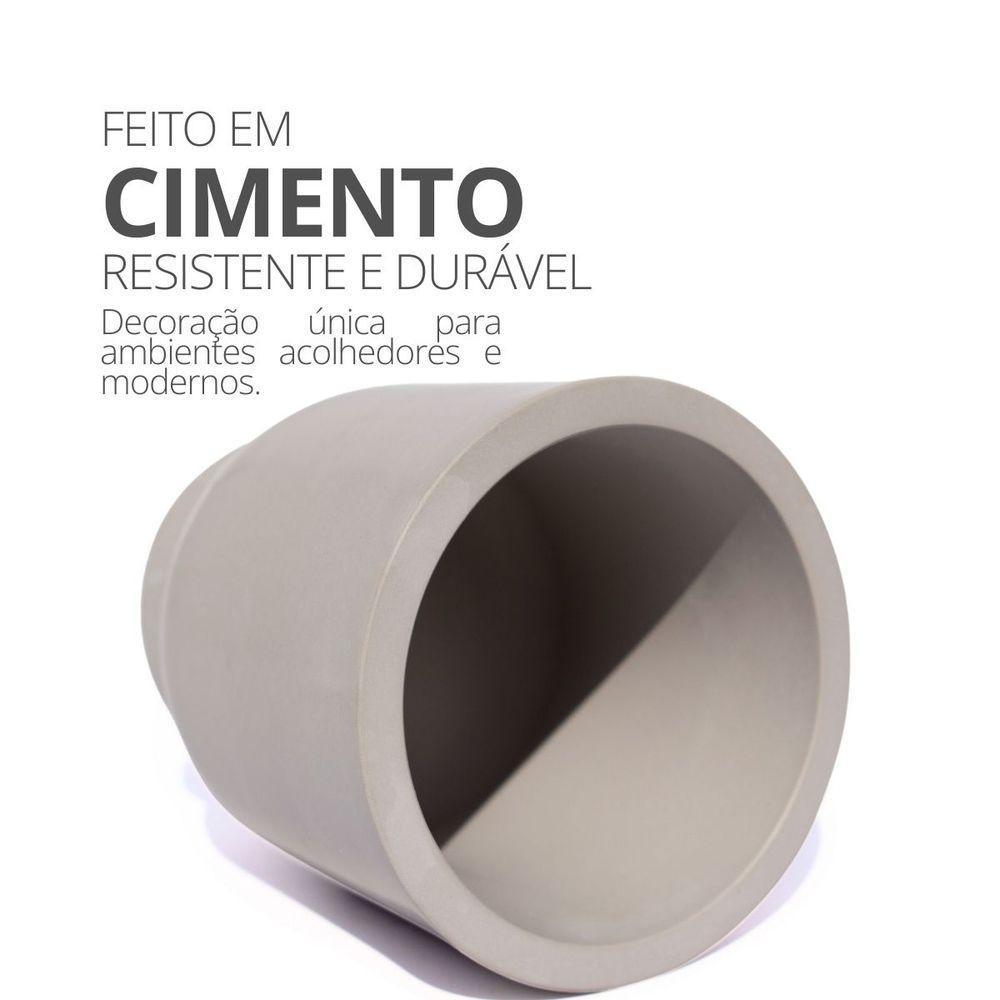 Vaso Decorativo Garrafa Invertida Lisa 9,5cm Em Cimento Artesanal Cinza - 3