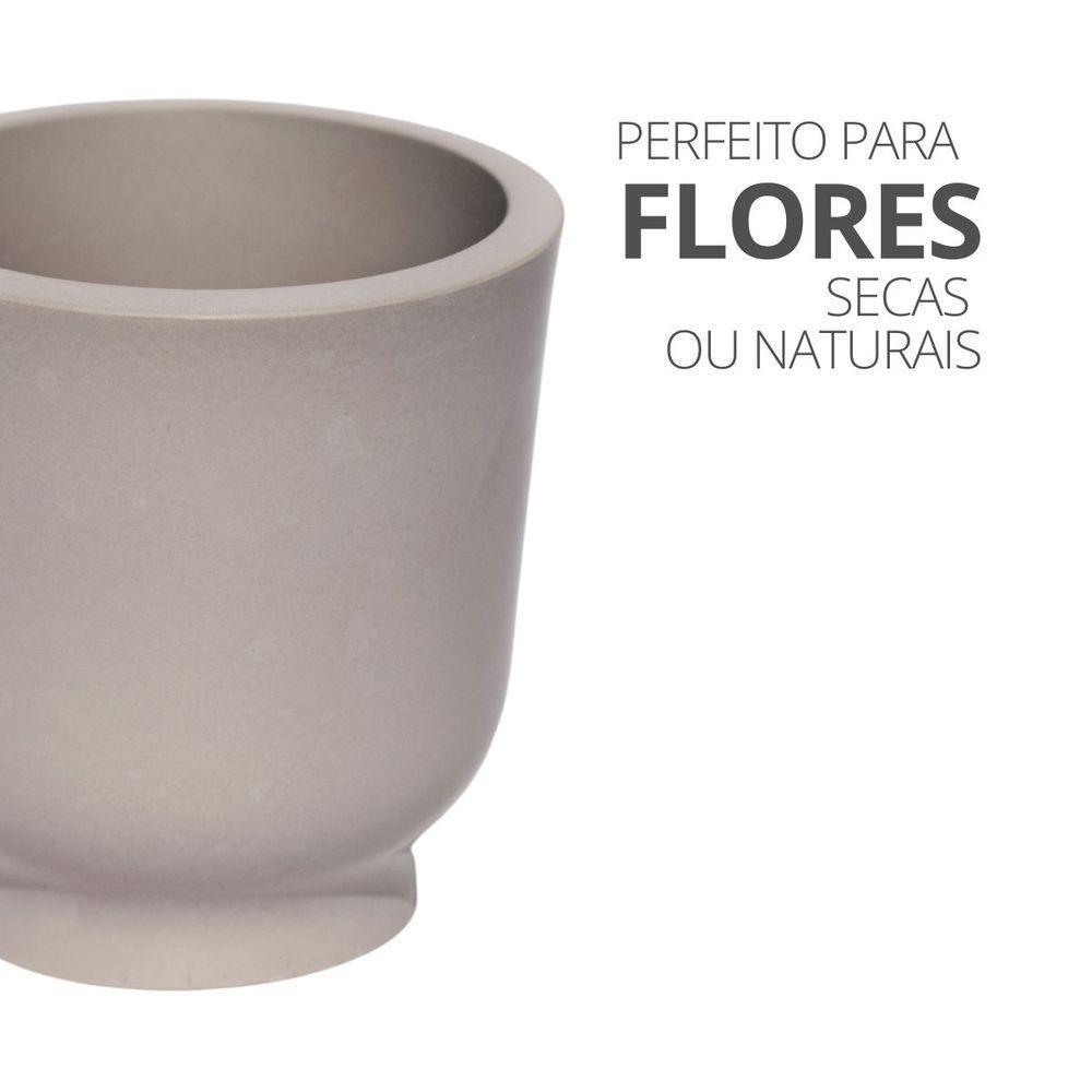 Vaso Decorativo Garrafa Invertida Lisa 9,5cm Em Cimento Artesanal Cinza - 4