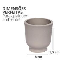 Vaso Decorativo Garrafa Invertida Lisa 9,5cm Em Cimento Artesanal Cinza - 2