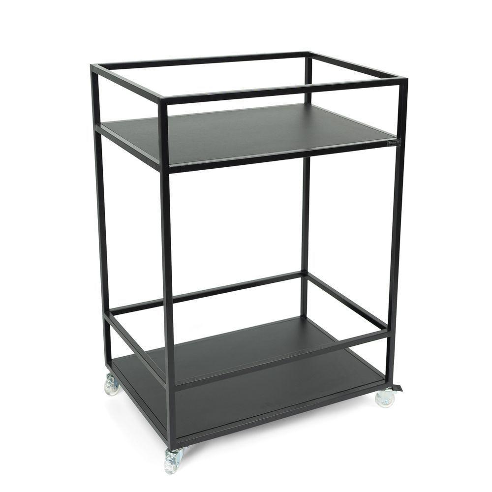 Carrinho Multiuso Estilo Industrial Com Prateleiras Em Mdf Preto - 2