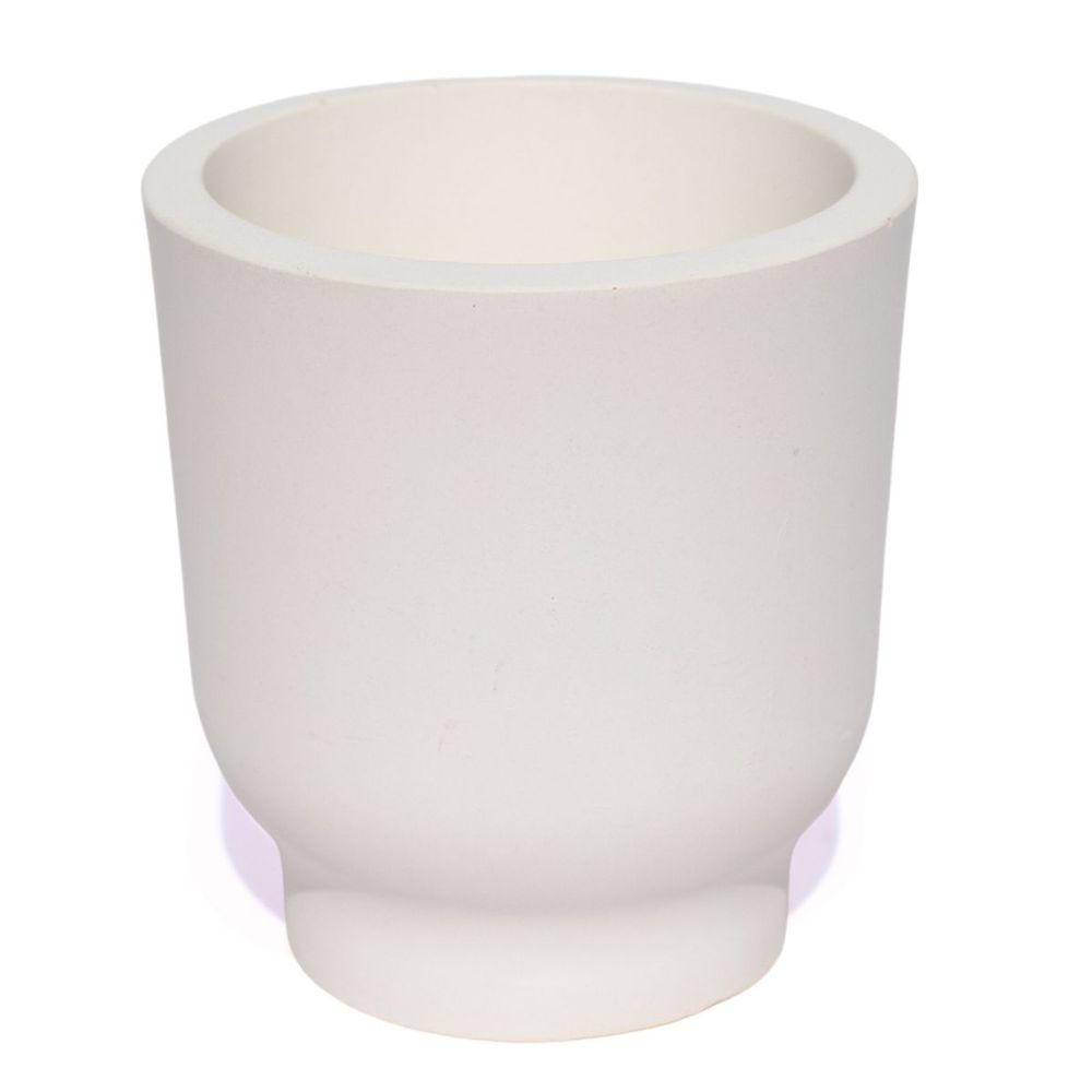 Vaso Decorativo Garrafa Invertida Lisa 9,5cm Em Cimento Artesanal Branco - 1