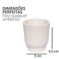 Vaso Decorativo Garrafa Invertida Lisa 9,5cm Em Cimento Artesanal Branco - 3