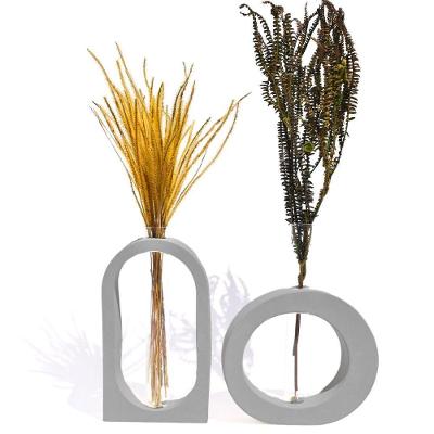 Vaso Decorativo Redondo E Janela 2 Peças Conjunto Decoração Sala E Casa Cinza