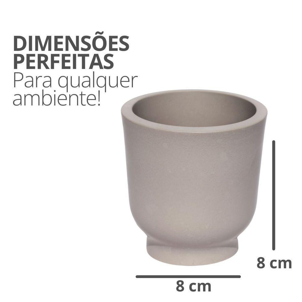 Vaso Decorativo Garrafa Invertida Lisa 8cm Cimento Artesanal Cinza - 2