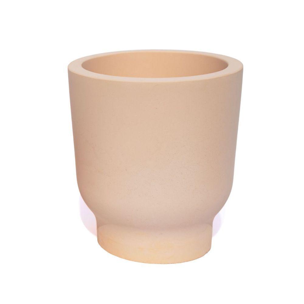 Vaso Decorativo Garrafa Invertida Lisa 8cm Cimento Artesanal Palha - 1