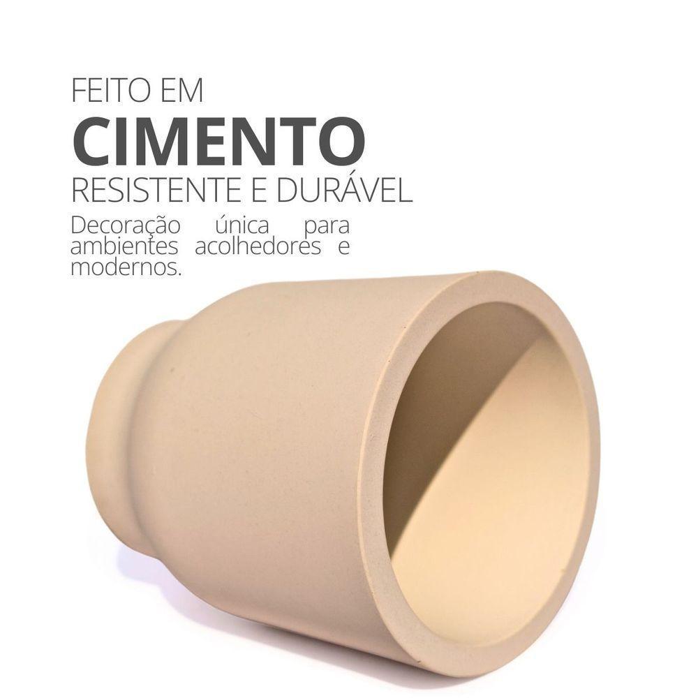 Vaso Decorativo Garrafa Invertida Lisa 8cm Cimento Artesanal Palha - 3