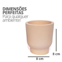 Vaso Decorativo Garrafa Invertida Lisa 8cm Cimento Artesanal Palha - 2