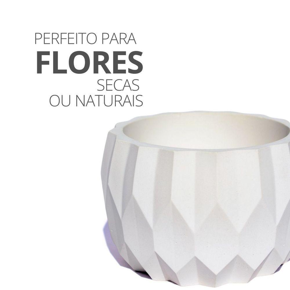 Vaso Decorativo Losangos 7,5cm Cimento Artesanal Sala E Cozinha Branco - 5